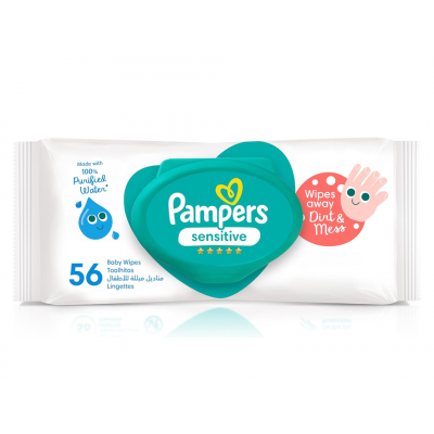 PAMPERS SENSITIVE BABY WIPES MADE WITH 100% PURIFIED WATER 56 WIPES